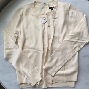 NWT J.Crew Cream Cardigan and Shell Top, Size M